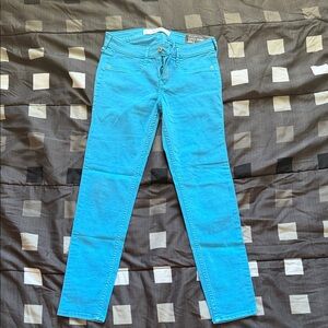 Abercrombie & Fitch Turquoise Cropped Ankle Jeans